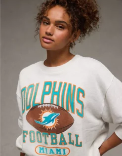 NFL Miami Dolphins Graphic Relaxed Fit Sweatshirt Vintage Vanilla