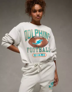 NFL Miami Dolphins Graphic Relaxed Fit Sweatshirt Vintage Vanilla -American Eagle Fashion 0454 2743 123 os