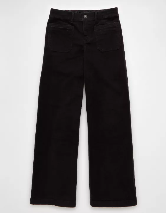 AE Stretch Corduroy Low-Rise Baggy Wide-Leg Pant Black 3 AE Stretch Corduroy Low-Rise Baggy Wide-Leg Pant Black - Image 3