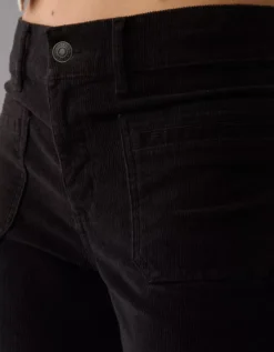 AE Stretch Corduroy Low-Rise Baggy Wide-Leg Pant Black 10 AE Stretch Corduroy Low-Rise Baggy Wide-Leg Pant Black -American Eagle Fashion 0461 5303 001 os