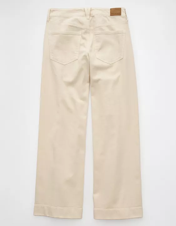 AE Dreamy Drape Stretch Low-Rise Baggy Wide-Leg Pant Ivory 4 AE Dreamy Drape Stretch Low-Rise Baggy Wide-Leg Pant Ivory - Image 4