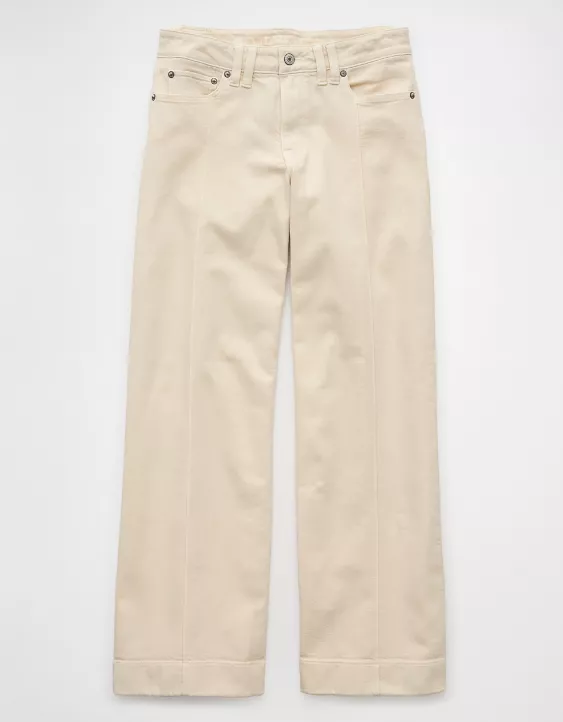AE Dreamy Drape Stretch Low-Rise Baggy Wide-Leg Pant Ivory 3 AE Dreamy Drape Stretch Low-Rise Baggy Wide-Leg Pant Ivory - Image 3