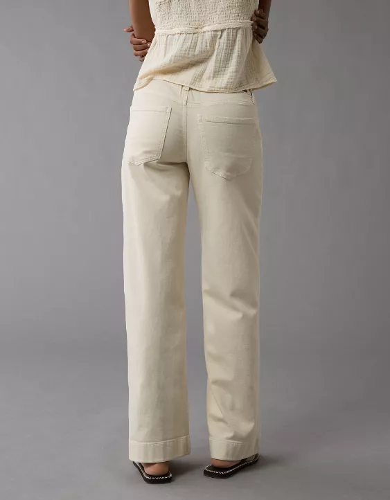 AE Dreamy Drape Stretch Low-Rise Baggy Wide-Leg Pant Ivory 2 AE Dreamy Drape Stretch Low-Rise Baggy Wide-Leg Pant Ivory - Image 2