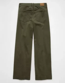 AE Dreamy Drape Stretch Low-Rise Baggy Wide-Leg Pant Olive -American Eagle Fashion 0461 5440 309 b