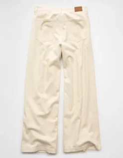 AE Dreamy Drape Stretch Low-Rise Ultra Wide-Leg Pant Bone Khaki -American Eagle Fashion 0461 5530 210 b