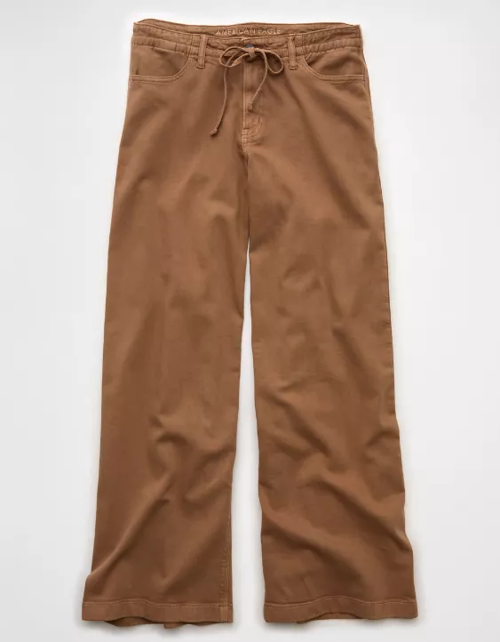 AE Dreamy Drape Stretch Low-Rise Ultra Wide-Leg Pant Iced Mocha 4 AE Dreamy Drape Stretch Low-Rise Ultra Wide-Leg Pant Iced Mocha - Image 4