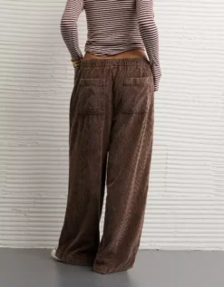 AE Stretch Corduroy Low-Rise Baggy Wide-Leg Pant Coffee -American Eagle Fashion 0461 5609 227 ob
