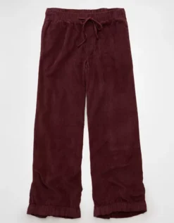 AE Stretch Corduroy Low-Rise Baggy Wide-Leg Pant Faded Raisin -American Eagle Fashion 0461 5610 594 f