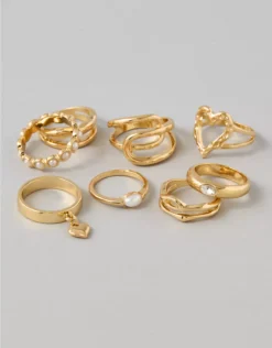 AEO Rings 8-Pack Gold