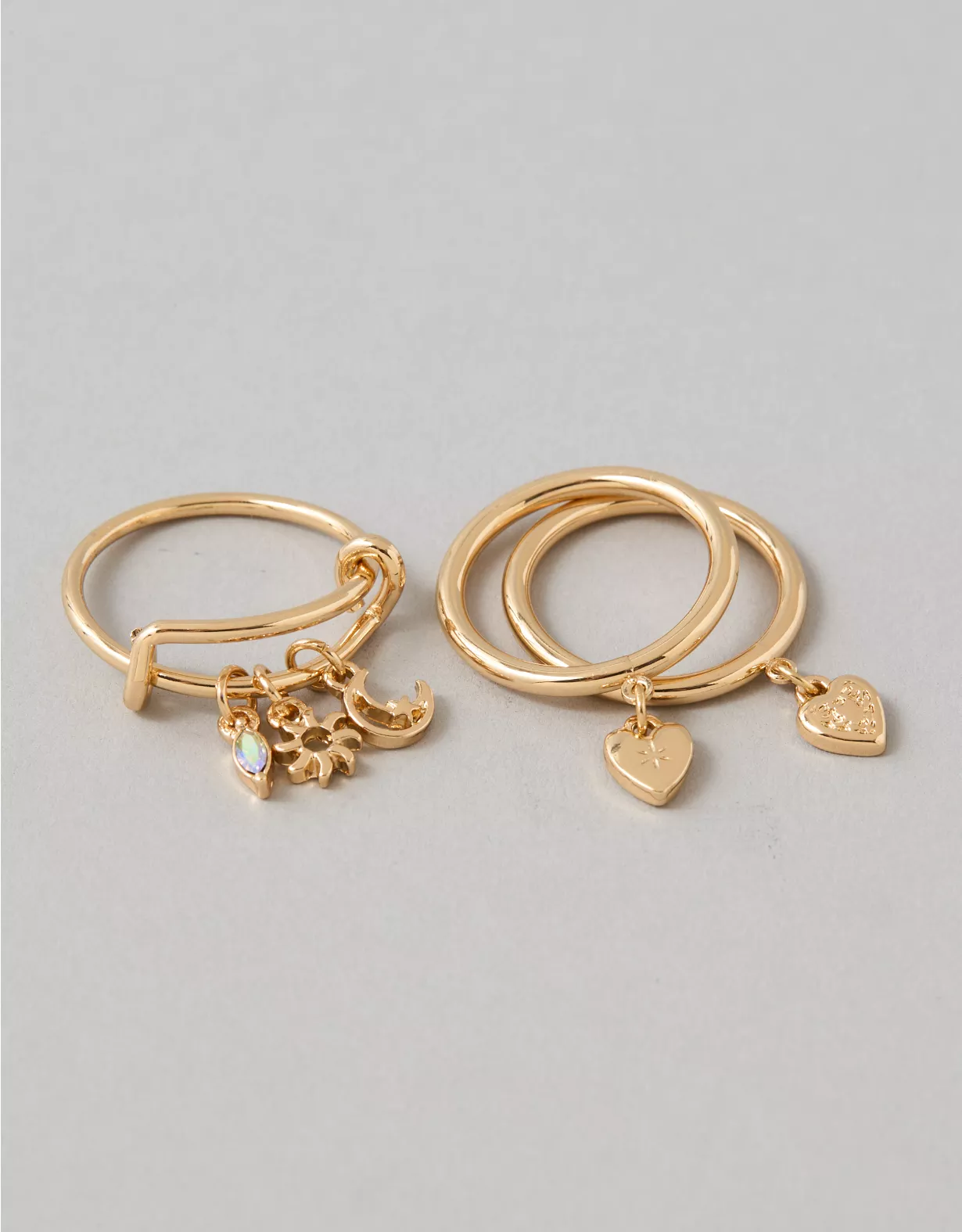 AEO Charm Rings 3-Pack Gold 2 AEO Charm Rings 3-Pack Gold - Image 2