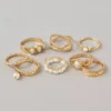 AE Pearl & Gold Rings 8-Pack Gold