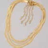 AEO Gold Toned Snake Chain Necklace 4-Pack Gold