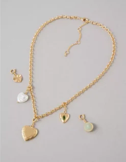 AEO Heart Charm Kit Necklace Multi