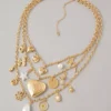 AEO Layered Charm Necklace Gold