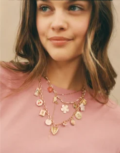 AEO Double Layered Charm Necklace Gold