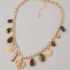 AEO Charm Necklace Brown