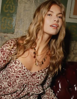 AE Heart Charm Necklace Multi