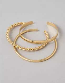 AEO Bangle Bracelet 3-Pack Gold