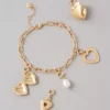 AEO Heart Charm Bracelet Kit 5-Pack Gold