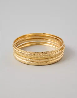 AEO Gold-Tone Bangles 6-Pack Gold