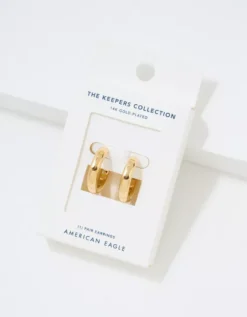 AE Keepers Collection 14K Gold Plated Tubular Hoop Earring 5 AE Keepers Collection 14K Gold Plated Tubular Hoop Earring -American Eagle Fashion 0484 1449 709 b