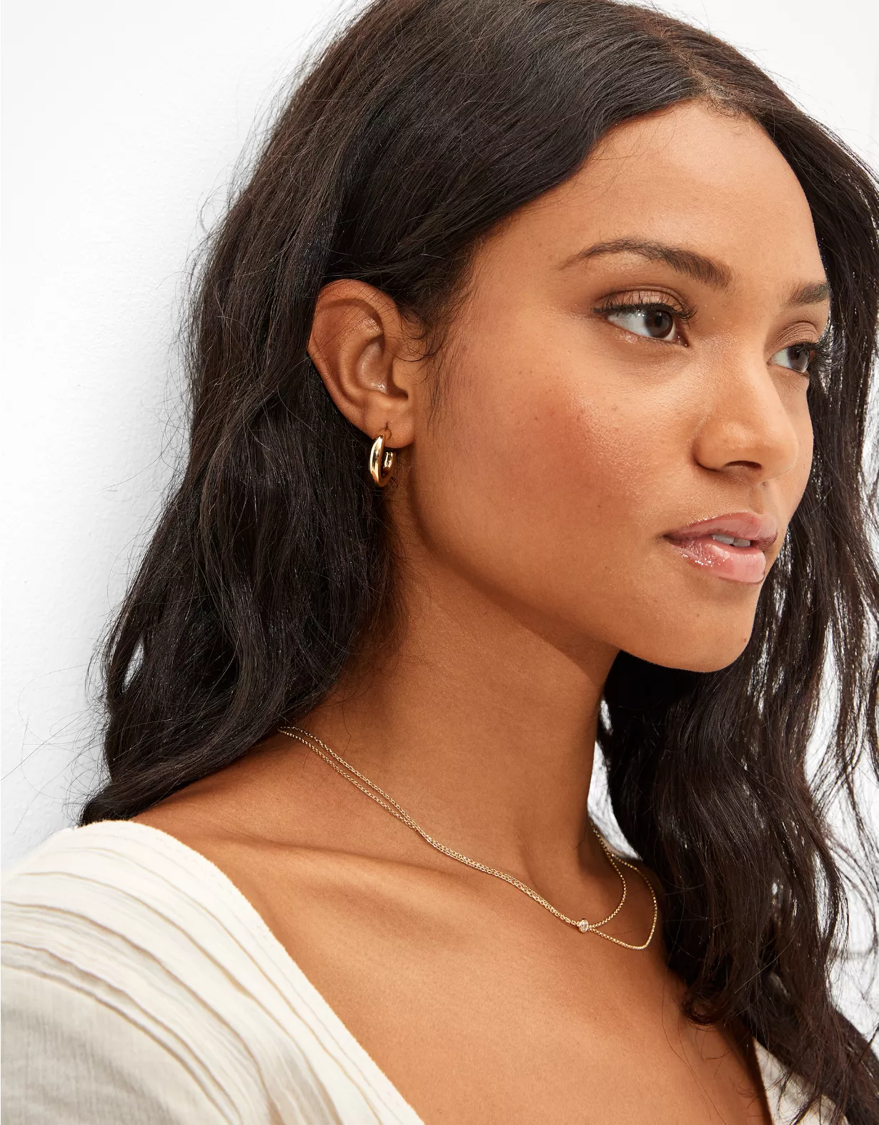 AE Keepers Collection 14K Gold Plated Tubular Hoop Earring 1 AE Keepers Collection 14K Gold Plated Tubular Hoop Earring