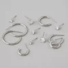 AEO Stud & Hoop Earrings 6-Pack Silver