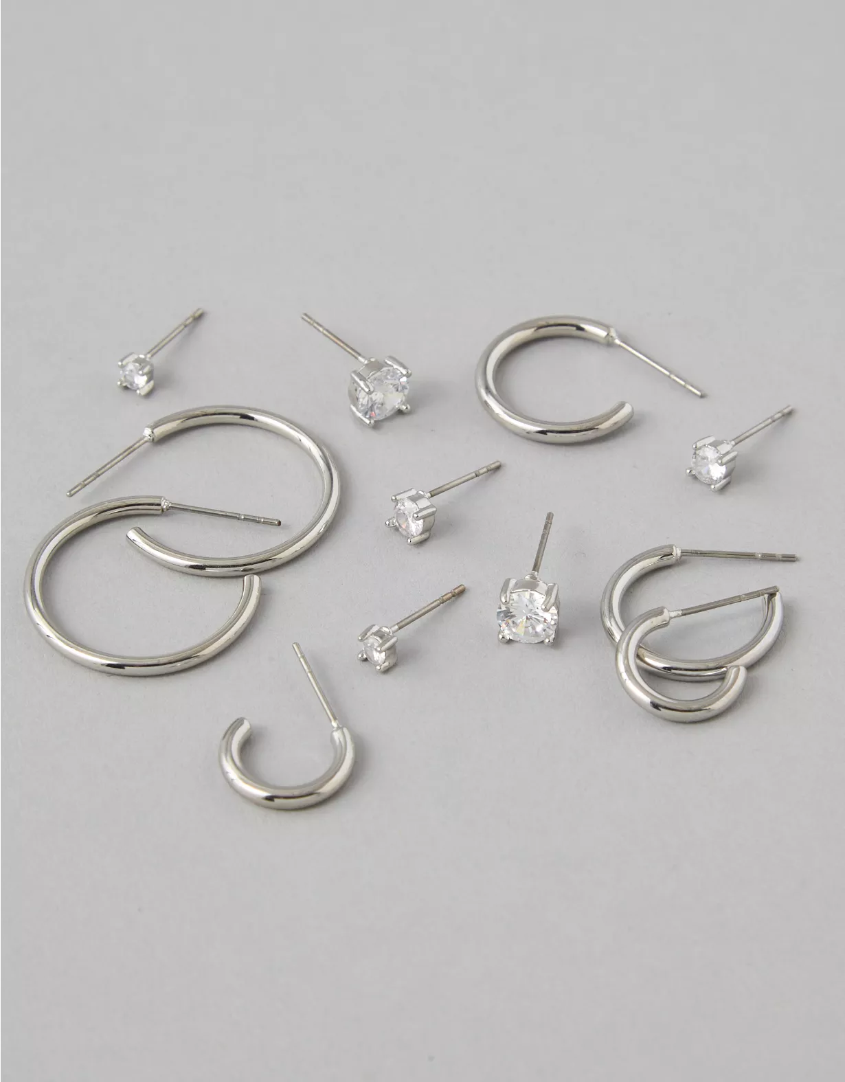 AEO Stud & Hoop Earrings 6-Pack Silver 1 AEO Stud & Hoop Earrings 6-Pack Silver