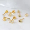 AEO Keepers Collection 14K Gold-Plated Stud Earrings 3-Pack Gold