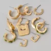 AEO Rectangle Earrings 6-Pack Gold