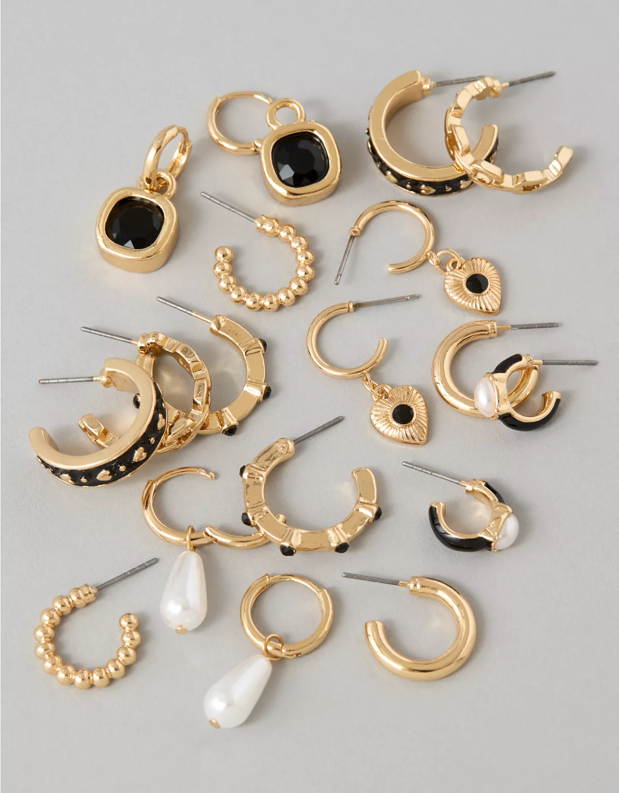 AEO Black & Gold Earrings 9-Pack Gold 2 AEO Black & Gold Earrings 9-Pack Gold - Image 2