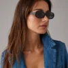 AE Black Oval Sunglasses Black