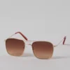 AE Ombre Metal Square Sunglasses Gold