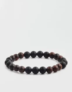 West Coast Jewelry Matte Onyx + Red Sandalwood Beaded Bracelet -American Eagle Fashion 0508 0032 203 d1