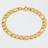 West Coast Jewelry Stainless Steel 8mm Figaro Chain Bracelet Golden