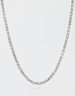 West Coast Jewelry Stainless Steel Spiga Chain Necklace Silver