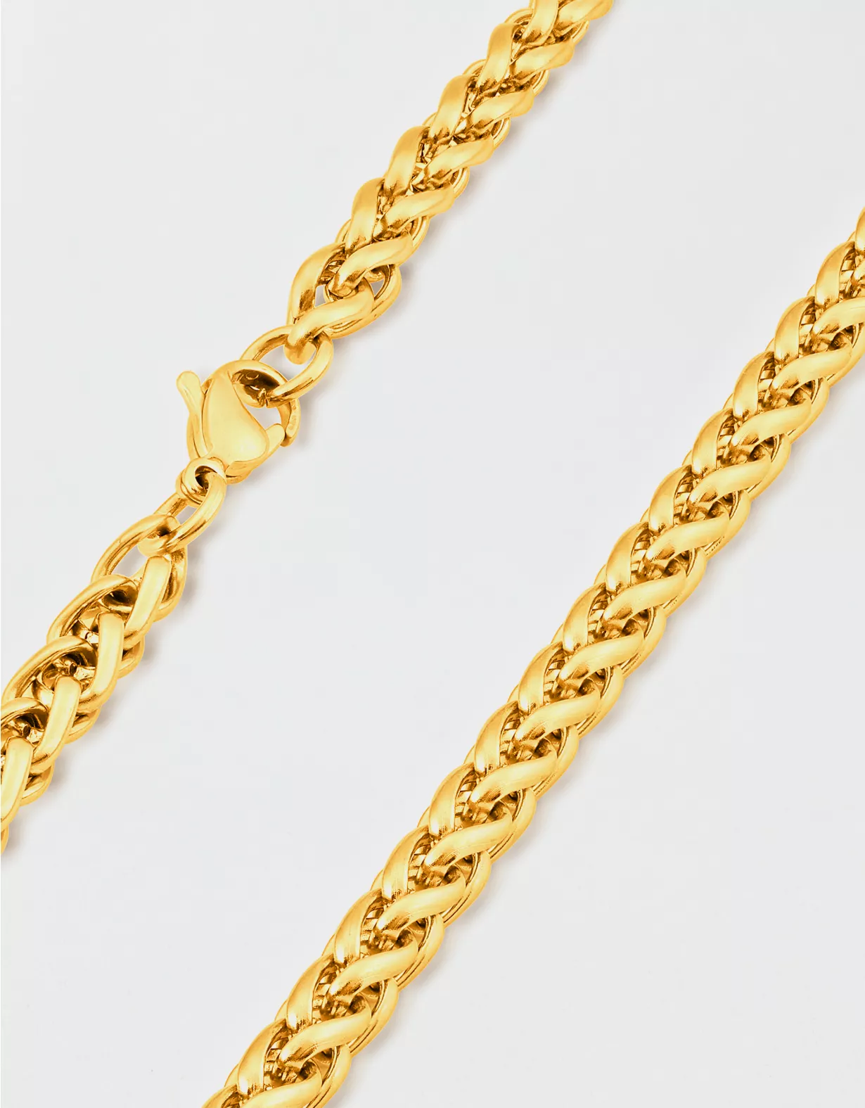 West Coast Jewelry Stainless Steel Spiga Chain Necklace Gold 2 West Coast Jewelry Stainless Steel Spiga Chain Necklace Gold - Image 2