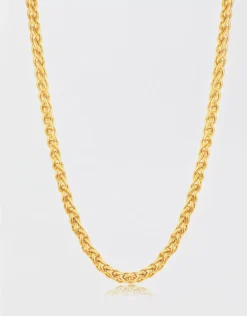 West Coast Jewelry Stainless Steel Spiga Chain Necklace Gold