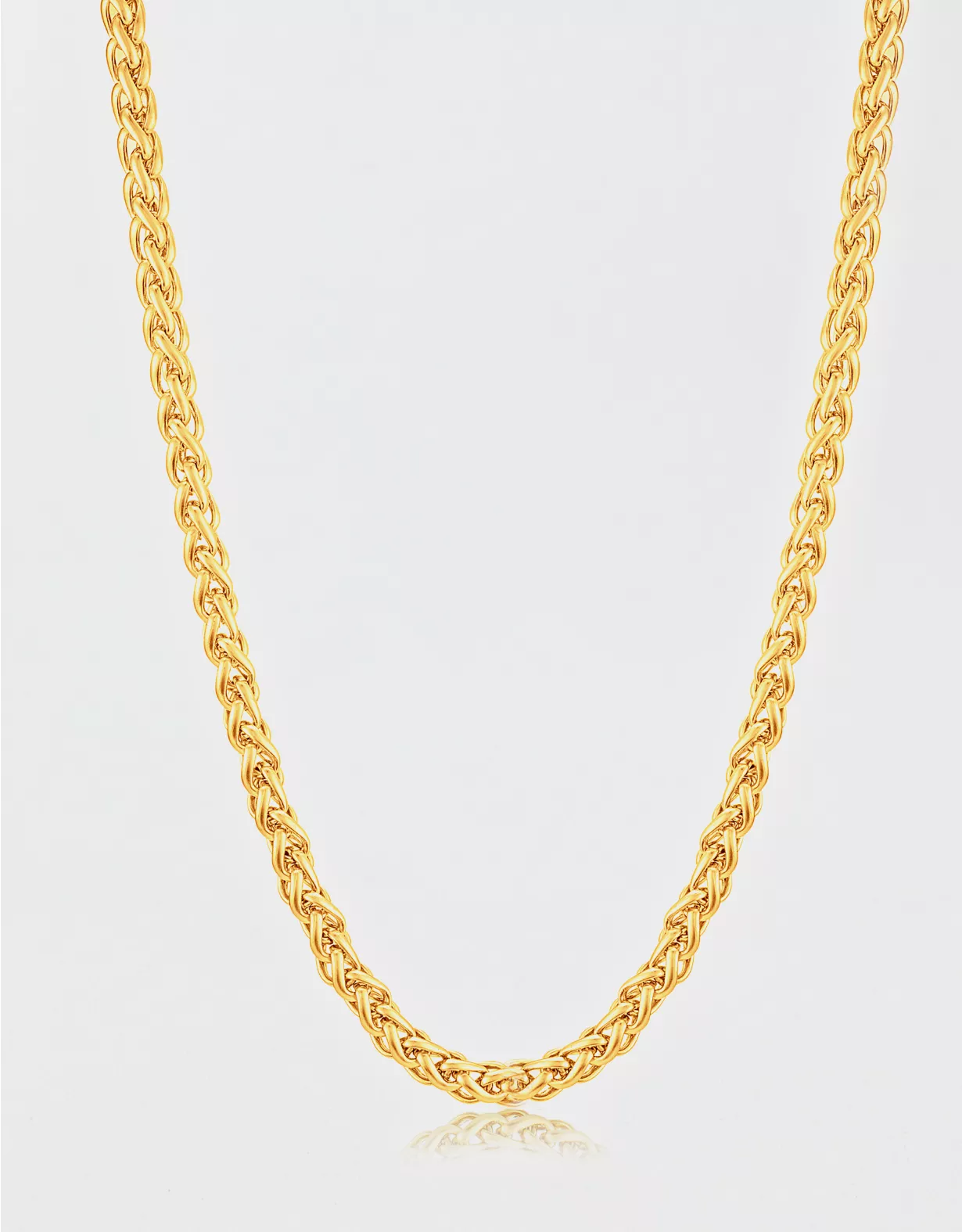 West Coast Jewelry Stainless Steel Spiga Chain Necklace Gold 1 West Coast Jewelry Stainless Steel Spiga Chain Necklace Gold