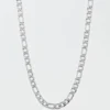West Coast Jewelry Polished Stainless Steel Figaro Chain Necklace Silver