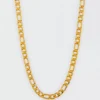 West Coast Jewelry Polished Stainless Steel Figaro Chain Necklace Gold