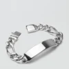 West Coast Jewelry Engravable ID Chain Bracelet Silver