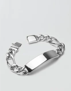 West Coast Jewelry Engravable ID Chain Bracelet Silver