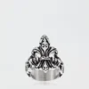 West Coast Jewelry Antique Stainless Steel Fleur De Lis Skull Ring