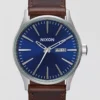 Nixon Sentry Leather Watch Blue
