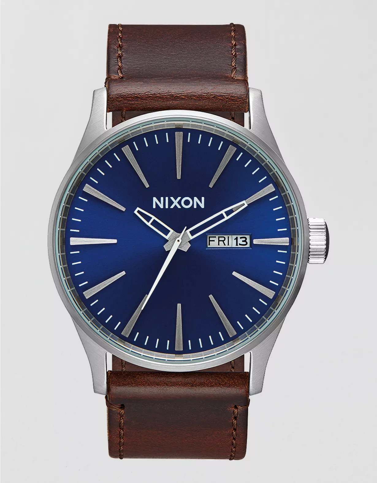 Nixon Sentry Leather Watch Blue 1 Nixon Sentry Leather Watch Blue