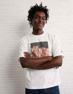 AE Boxy Coca-Cola Graphic T-Shirt Air White -American Eagle Fashion 0519 4705 101 l2