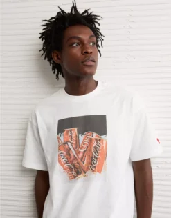 AE Boxy Coca-Cola Graphic T-Shirt Air White
