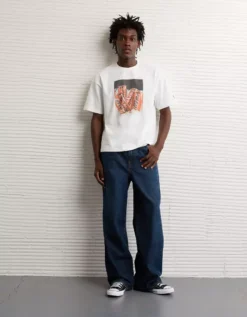 AE Boxy Coca-Cola Graphic T-Shirt Air White -American Eagle Fashion 0519 4705 101 os