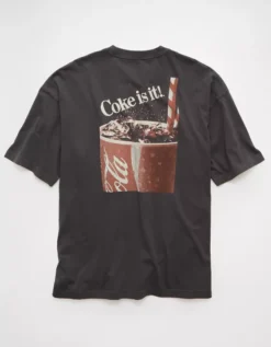 AE Boxy Coca-Cola Graphic T-Shirt Dark Gray -American Eagle Fashion 0519 4706 024 b